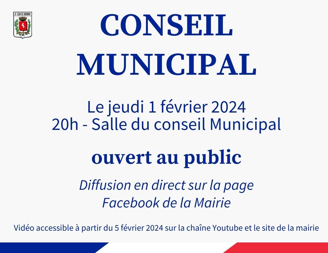 Conseil municipal – 01 février 2024