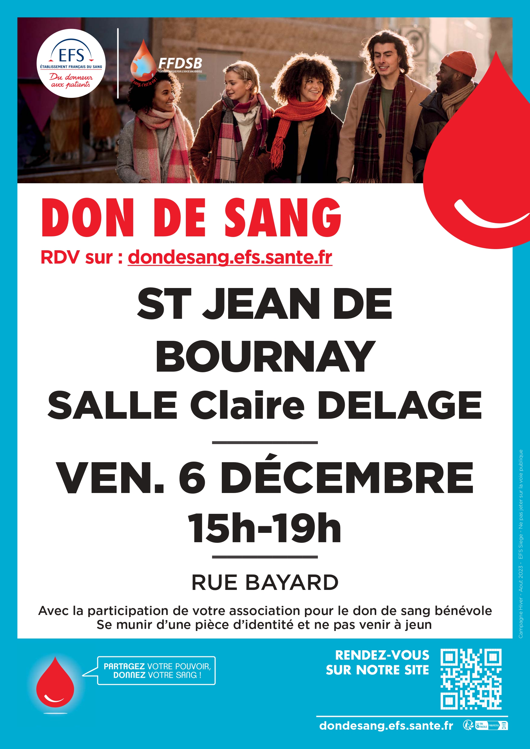 Don de sang  – Vendredi 6 décembre 2024